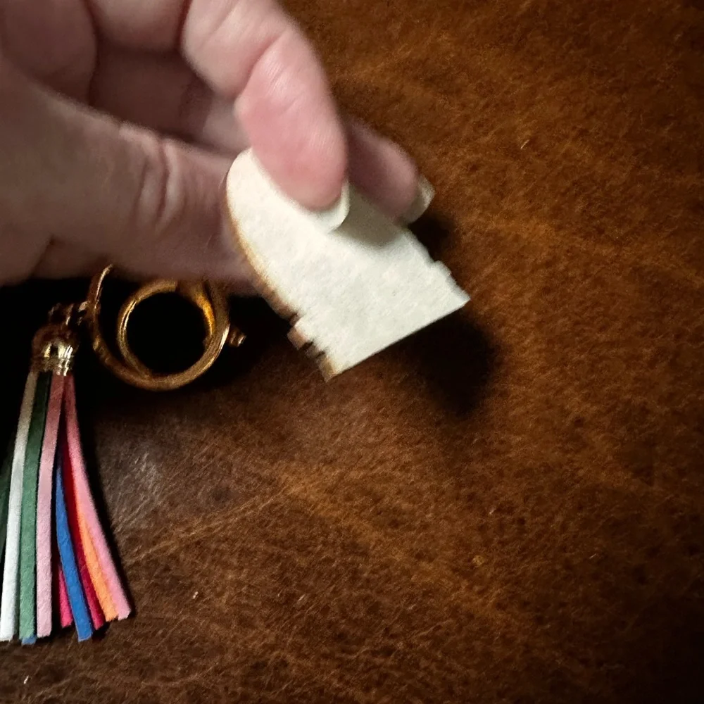 Keychain Teacher bag charm new with multi color fringe tassel
